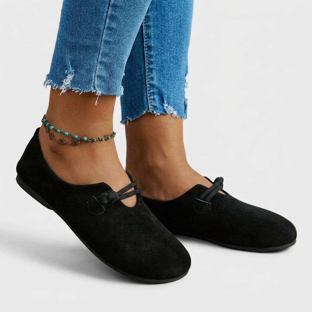 Céleste Normandin | Suede Rope-Detail Loafers For Women