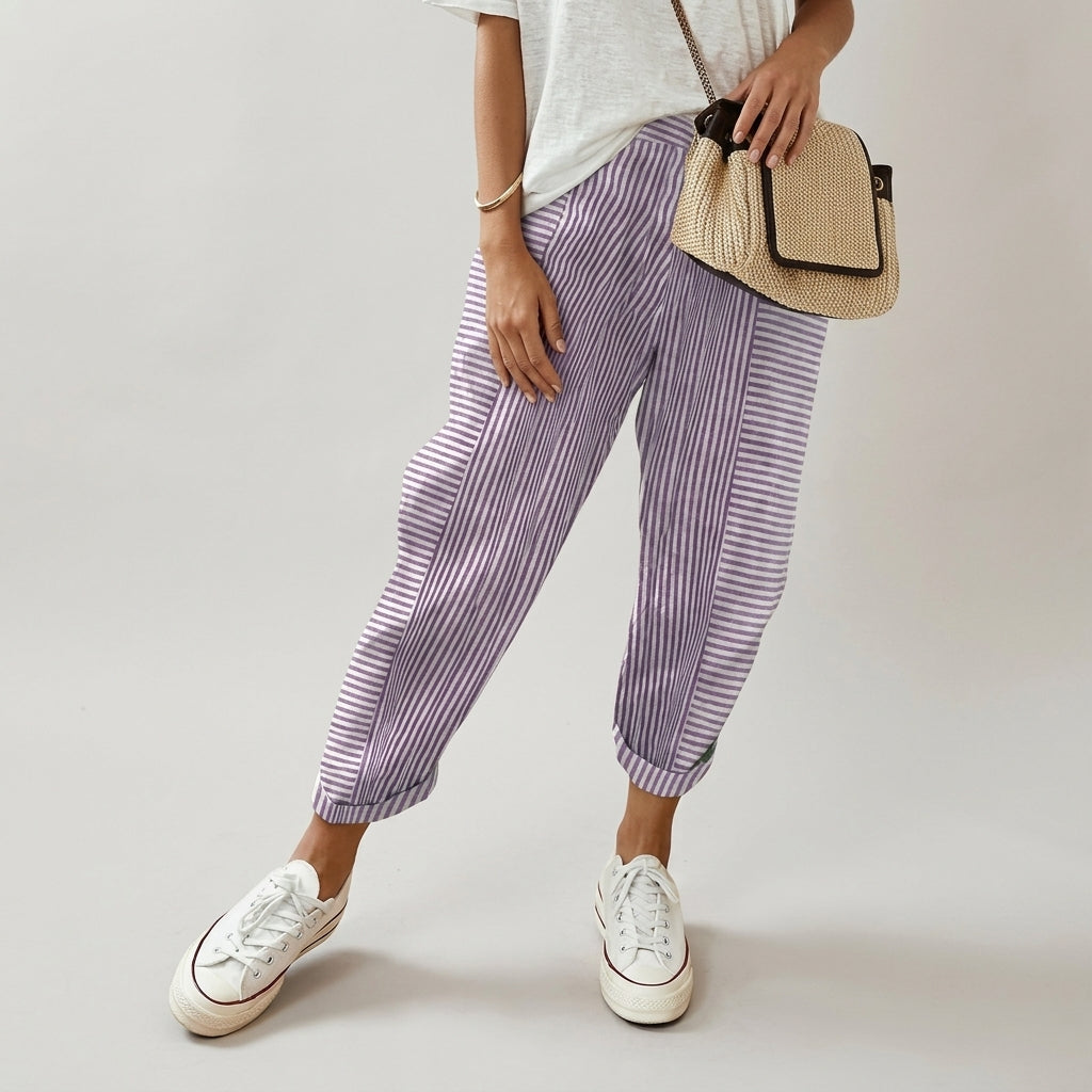 Simone Laruelle | Striped Cropped Trousers For Women