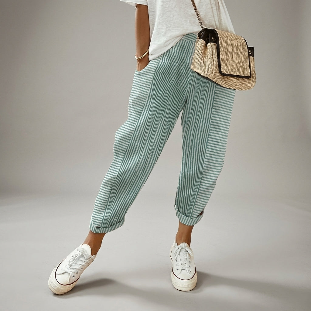 Simone Laruelle | Striped Cropped Trousers For Women