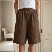 Celeste Riviera | High-Waist Linen Bermuda Shorts For Women