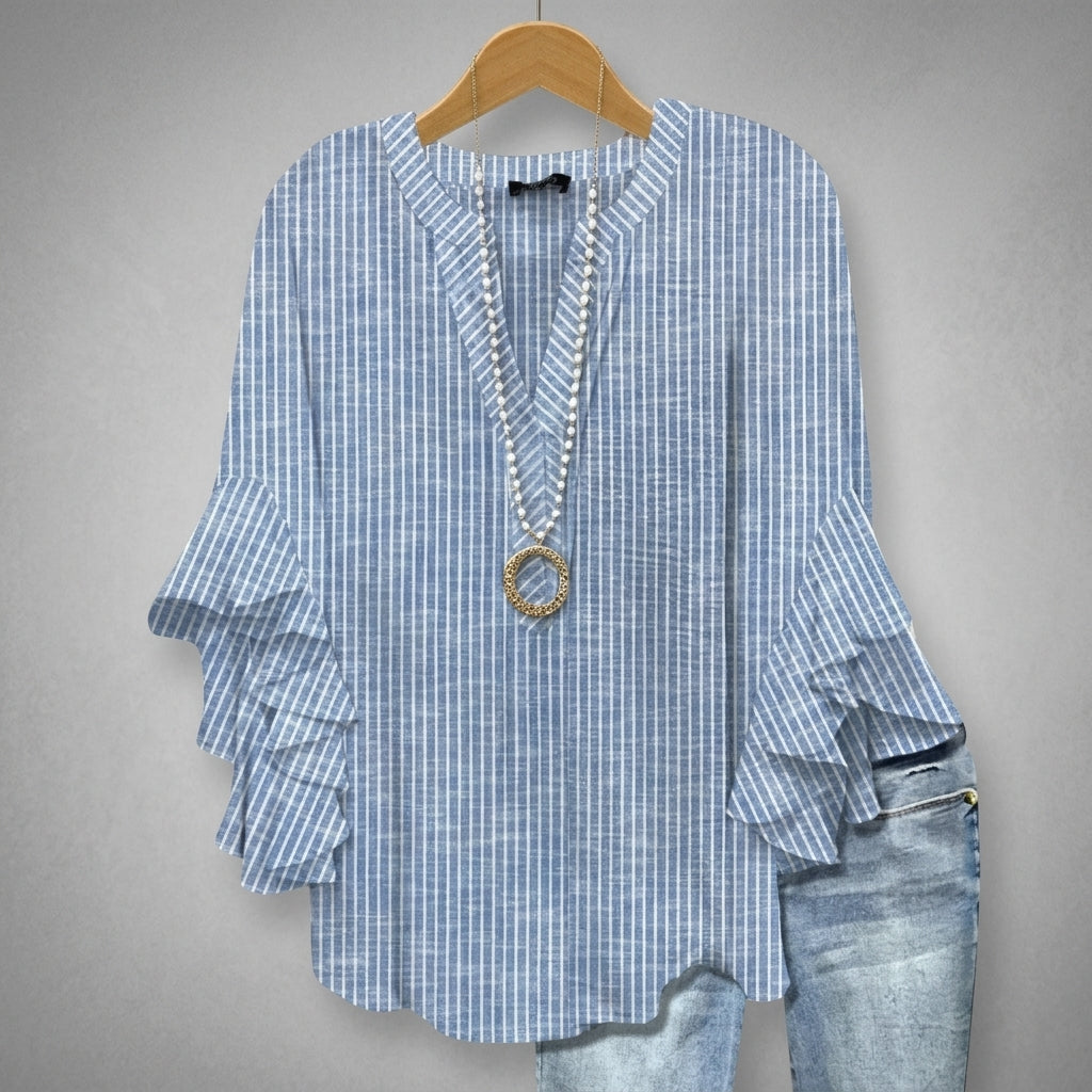 Elara Thistlewood | Floral Ruffle Blouse For Women