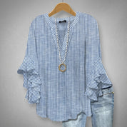 Elara Thistlewood | Floral Ruffle Blouse For Women