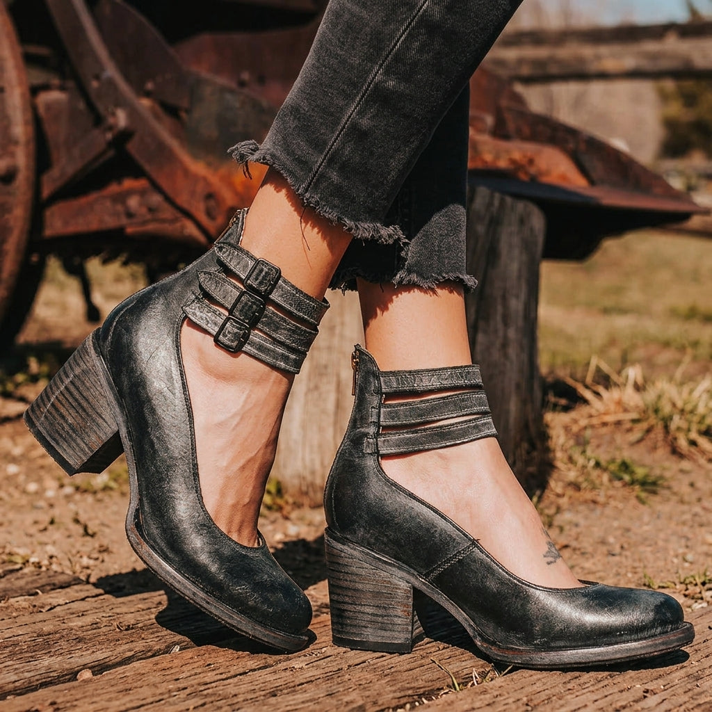 Rosalba Trentmore | Venezia Buckle Block Heel Sandals For Women
