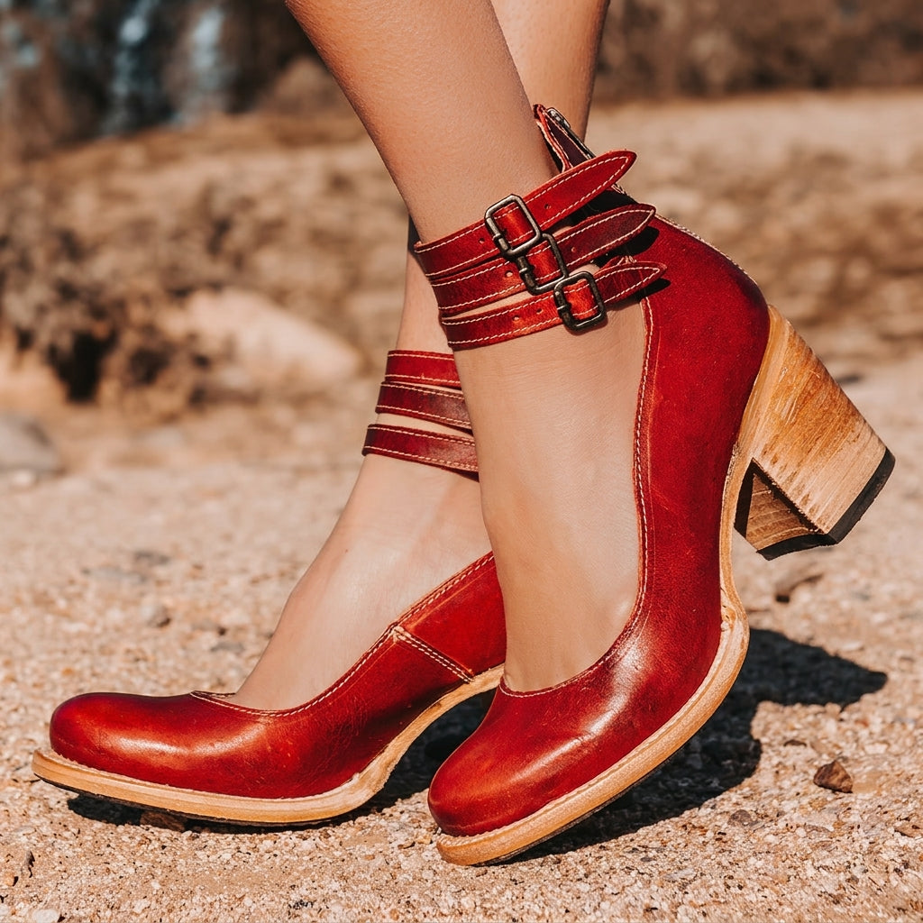 Rosalba Trentmore | Venezia Buckle Block Heel Sandals For Women