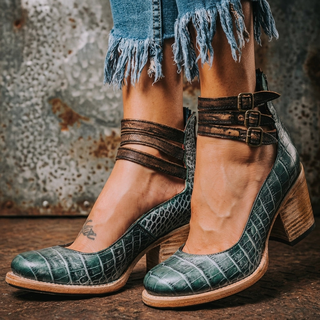 Rosalba Trentmore | Venezia Buckle Block Heel Sandals For Women