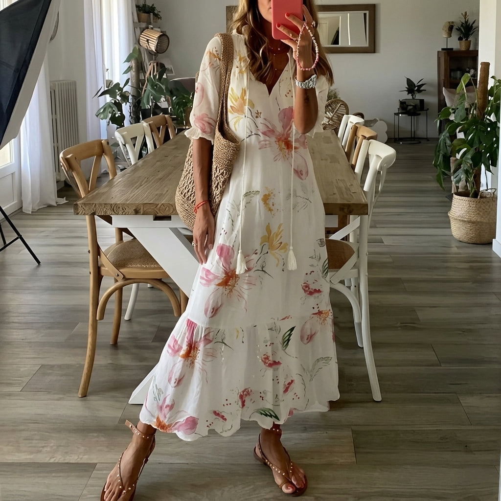 Aurelia Santorini | Ikat Print Maxi Dress For Women