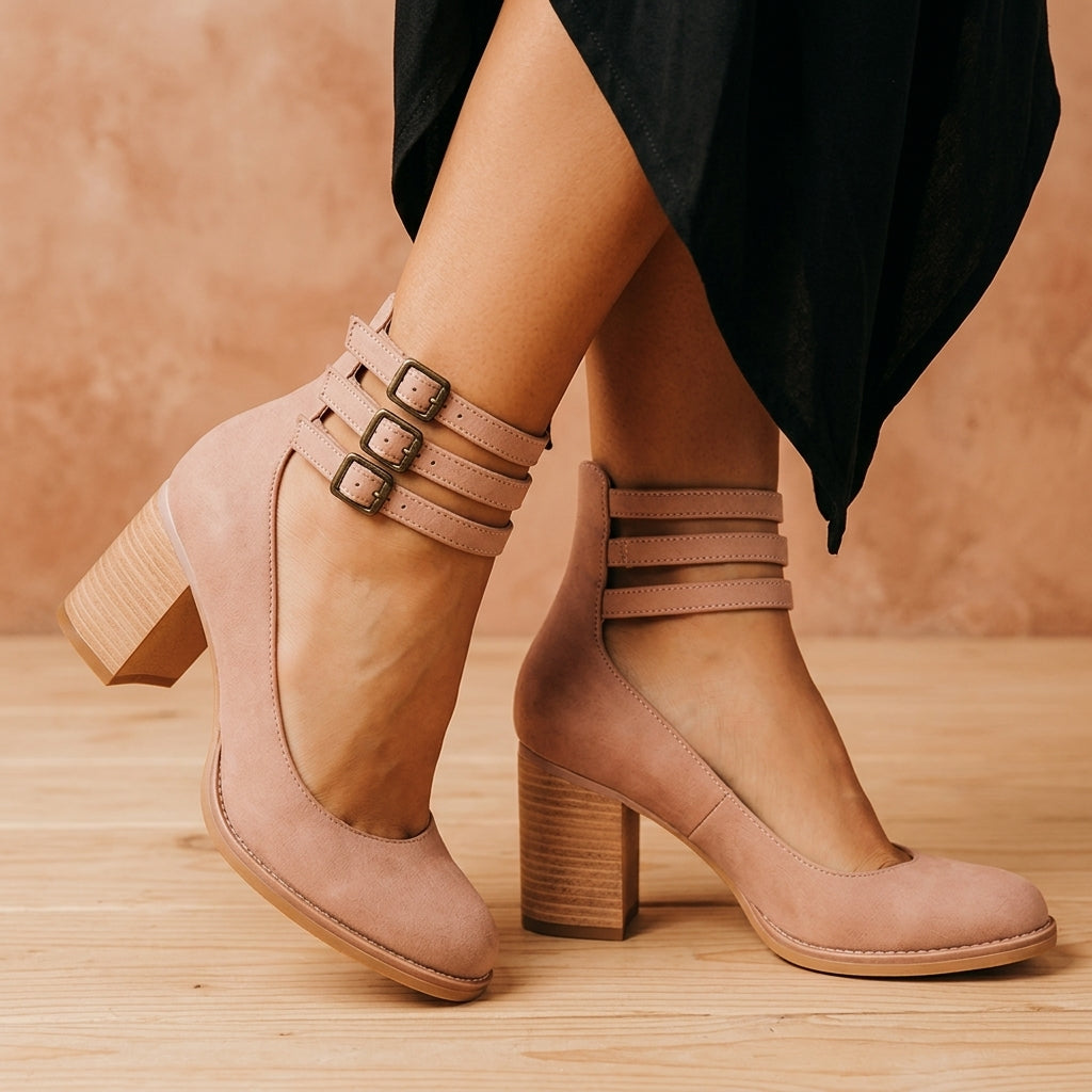 Rosalba Trentmore | Venezia Buckle Block Heel Sandals For Women