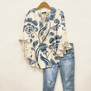 Elara Thistlewood | Floral Ruffle Blouse For Women