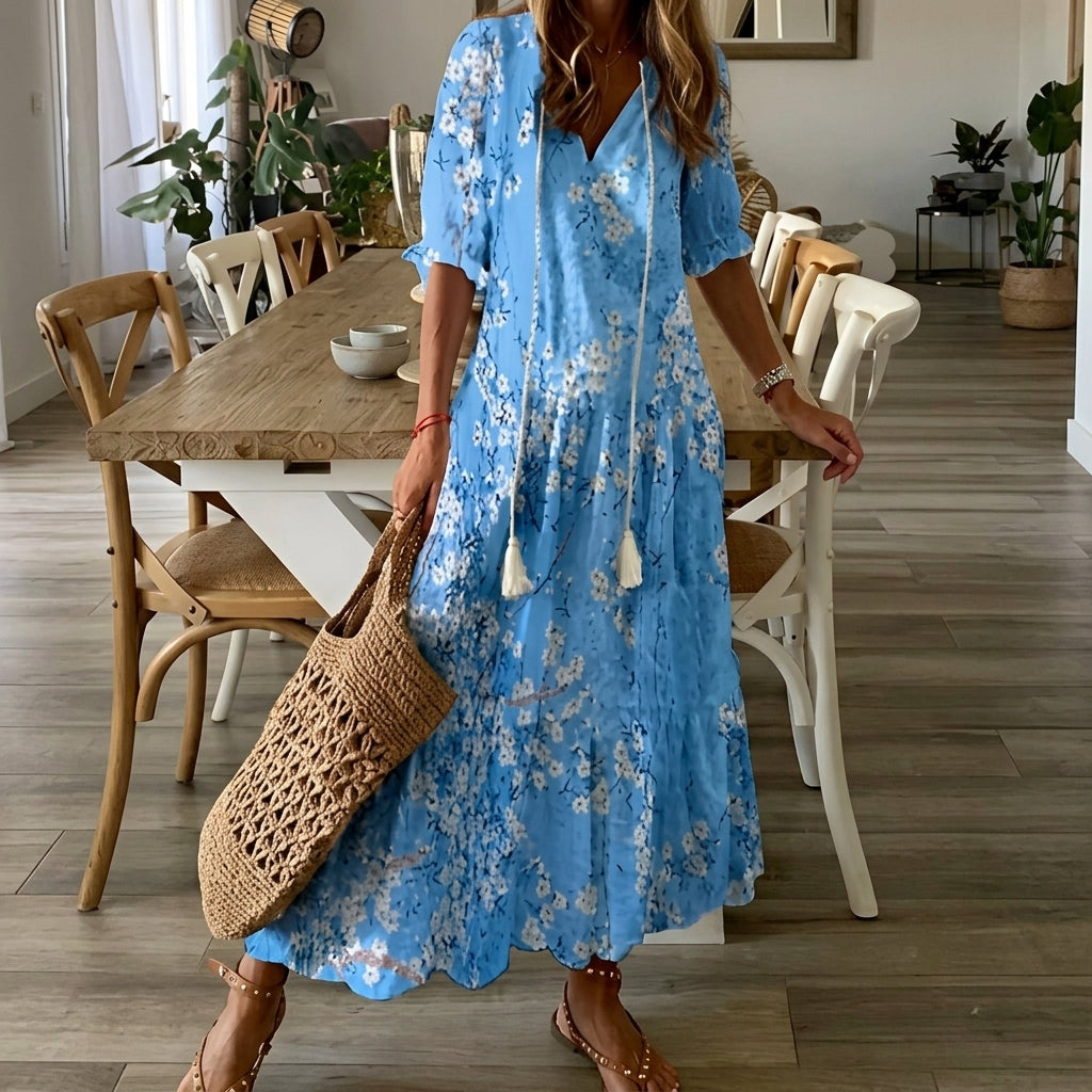 Aurelia Santorini | Ikat Print Maxi Dress For Women