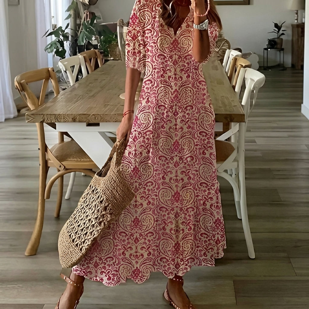 Aurelia Santorini | Ikat Print Maxi Dress For Women