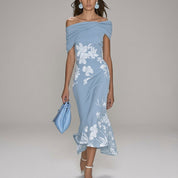 Rosalinde Voclaire | Floral Off-Shoulder Midi Dress For Women