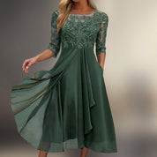 Elaine Duvoisin | Lace Bodice Midi Dress For Women