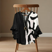 Elaine Sorrento | V-Neck Ruffle Sleeve Blouse For Women