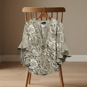 Elaine Sorrento | V-Neck Ruffle Sleeve Blouse For Women