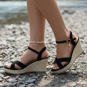 Daniella Vreeland | Women's Orthopedic Wedge Sandals in Black