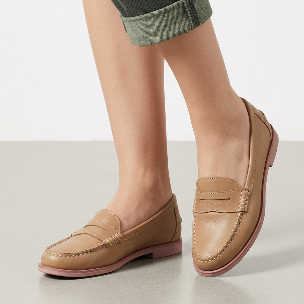Helena Montford | Orthopedic Leather Penny Loafers For Women