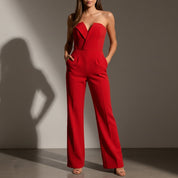 Valentina Crestmore | Strapless Wide-Leg Jumpsuit For Women