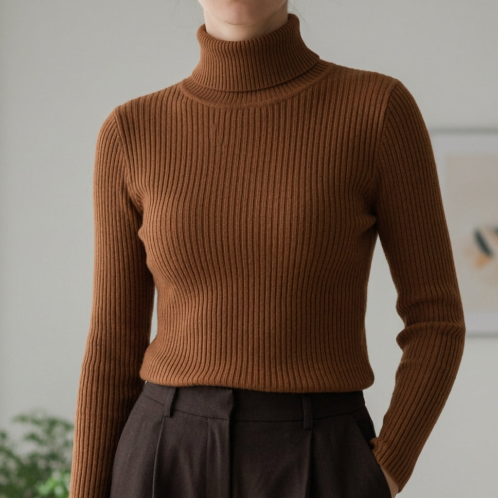 Elaine Rossmore | Ribbed Turtleneck Sweater For Women