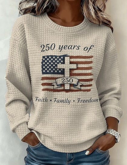 Adrienne Holloway | 250 Years of Freedom Patriotic Sweatshirt For Women
