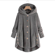 Colette Duval | Leopard Print Hooded Plush Coat For Women