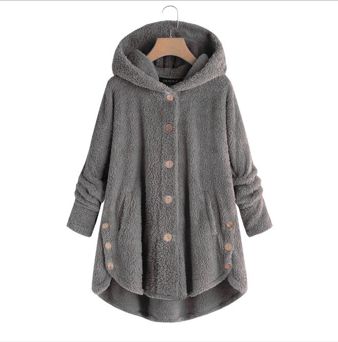 Colette Duval | Leopard Print Hooded Plush Coat For Women
