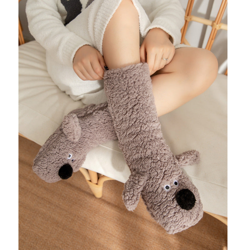 Amelie Dufresne | Cute Dog Slipper Socks For Women