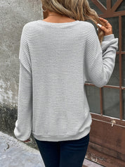 Adriana Ferretti | Waffle-Knit Sweater With Drop-Shoulder Sleeves For Women