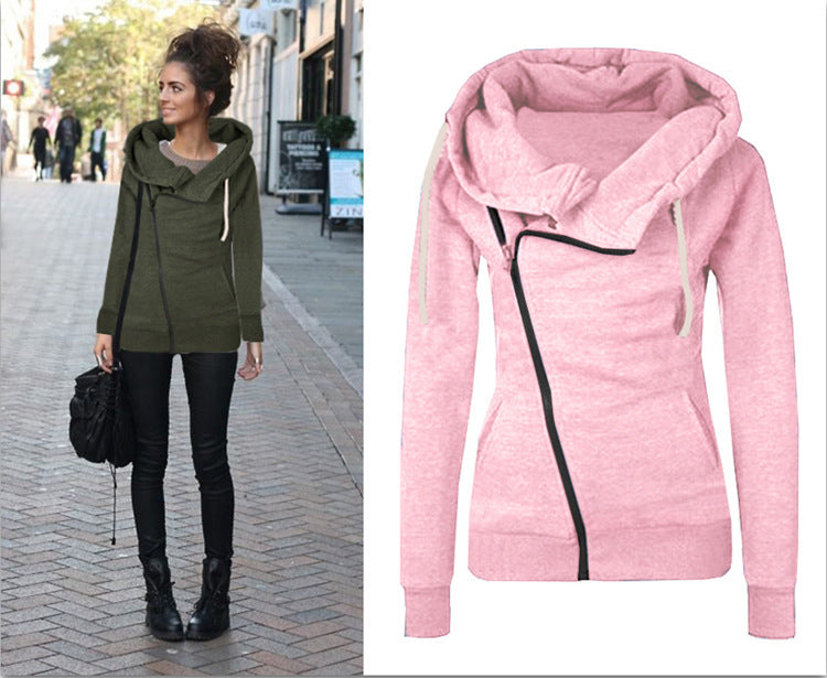 Marielle Fontenot | Diagonal Zip Hoodie For Women