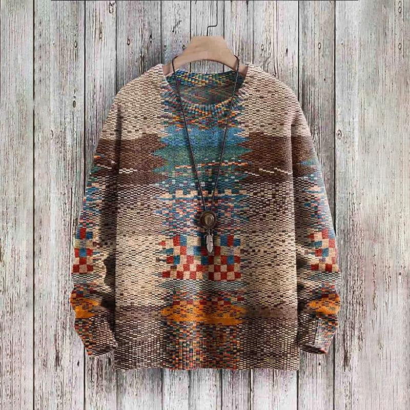 Maximilian Rutherford | Abstract Patchwork Print Sweater For Men