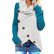 Solene Bardot | Cowl Neck Waffle Knit Sweater For Women