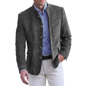 Duke Fairham | Stand Collar Suede-Look Jacket For Men