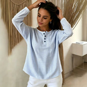 Genevieve Lacroix | Striped Long-Sleeve Blouse For Women