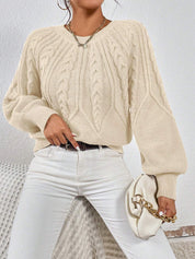 Rosalie Thornbury | Cable-Knit Crew Neck Sweater For Women