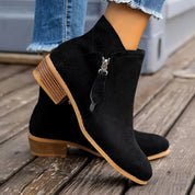 Harriet Stonewood | Suede Ankle Boots For Women With Side Zipper