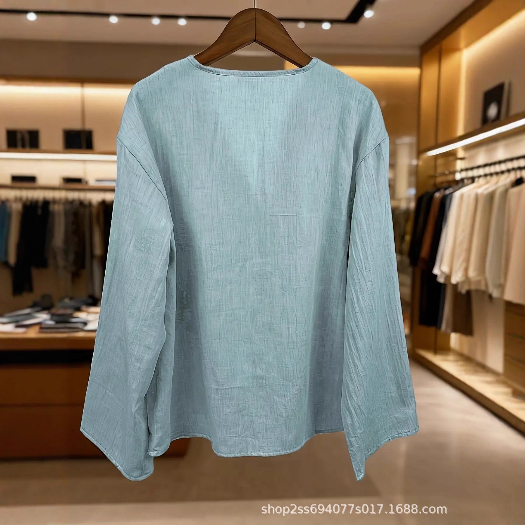 Liliane Castagne | V-Neck Linen Blouse For Women