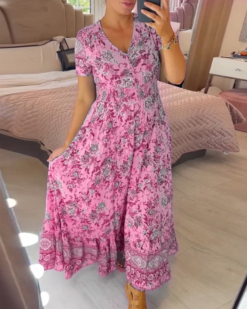 Rosalynn Beauverne | Boho Floral Maxi Dress For Women