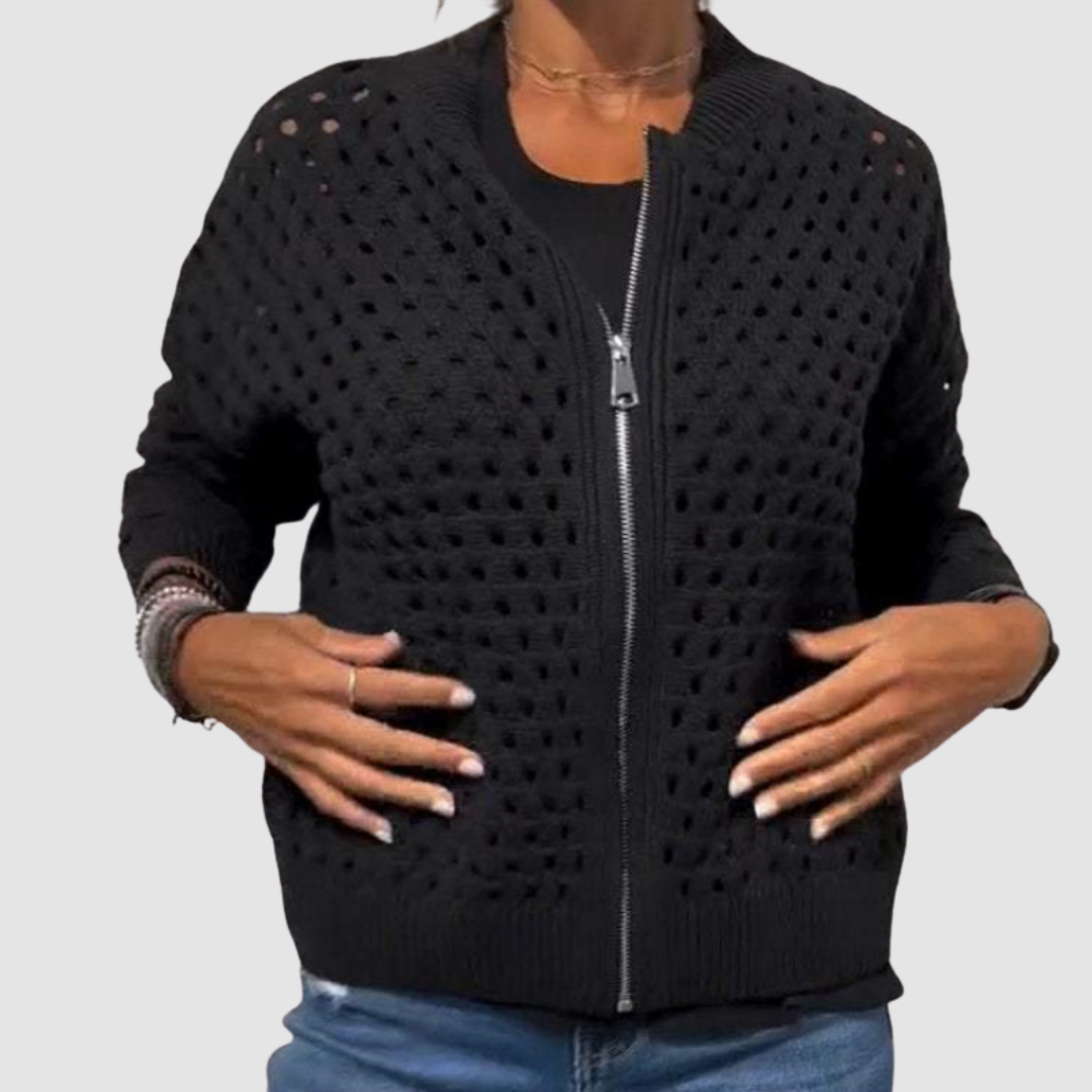 Antonella Rivoli | Hole-Knit Zip-Up Sweater For Women
