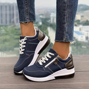 Claudette Renoir | Women's Navy Blue Orthopedic Lace-Up Sneaker