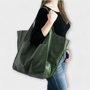 Cordelia Ashworth | Spacious Black Faux Leather Tote Bag