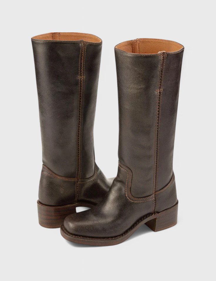 Rosalind Fenwick | Tan Leather Knee-High Western Boots
