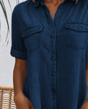 Clarissa Wyndmere | Lightweight Denim-Look Shirt Dress