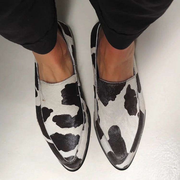 Greta Vanmoor | Cow Print Loafer With Small Heel For Women