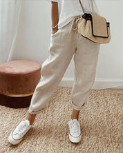 Aurelie Fontvert | Lightweight Linen-Style Drawstring Pants
