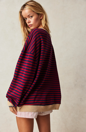 Isolde Bergerac | Striped Round-Neck Pullover For Women