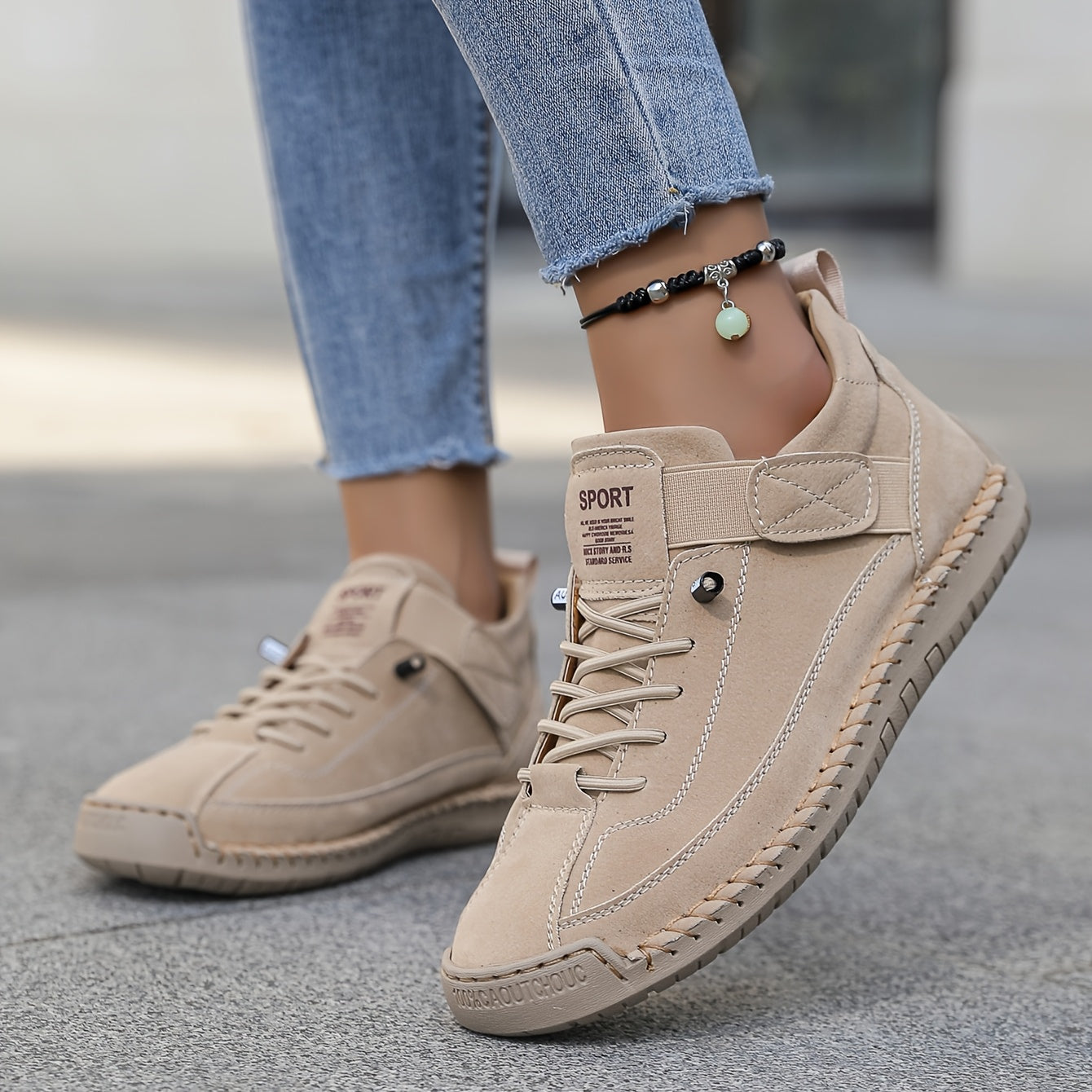 Celeste Morvan | Orthopedic Comfort Sneakers in Sage Green
