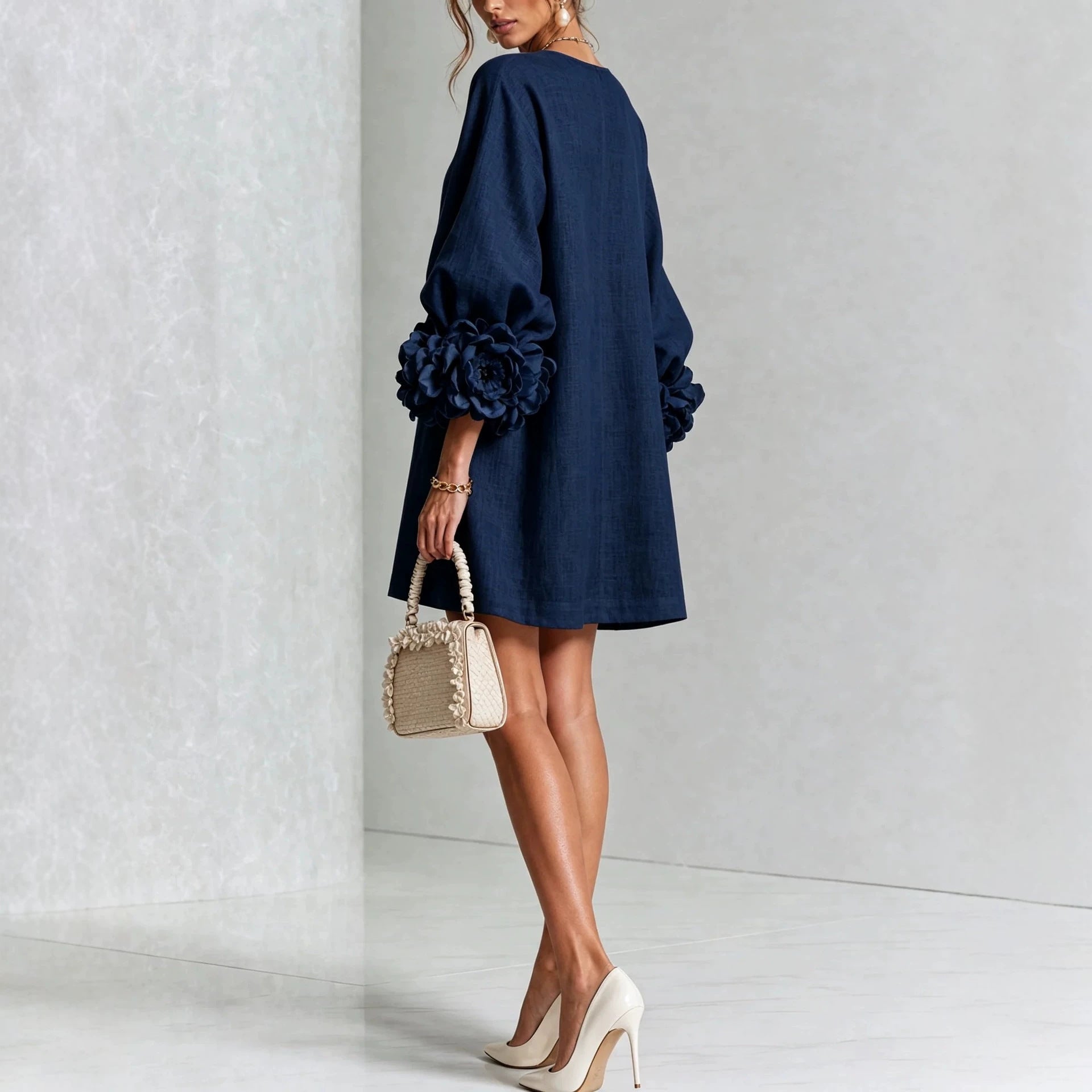 Blakely Fenwell | Ruffle Sleeve Button Mini Dress For Women