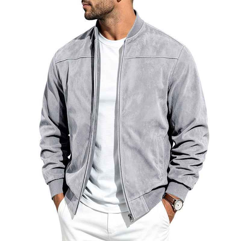 Nixon Braybrook | Faux Suede Zip Up Bomber Jacket For Men