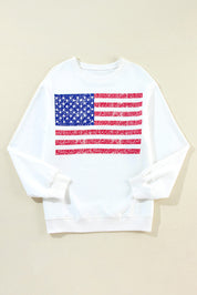 Reagan Calloway | American Flag Graphic Sweatshirt For Women