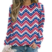Scarlett Monroe | American Flag Print Sweatshirt For Women