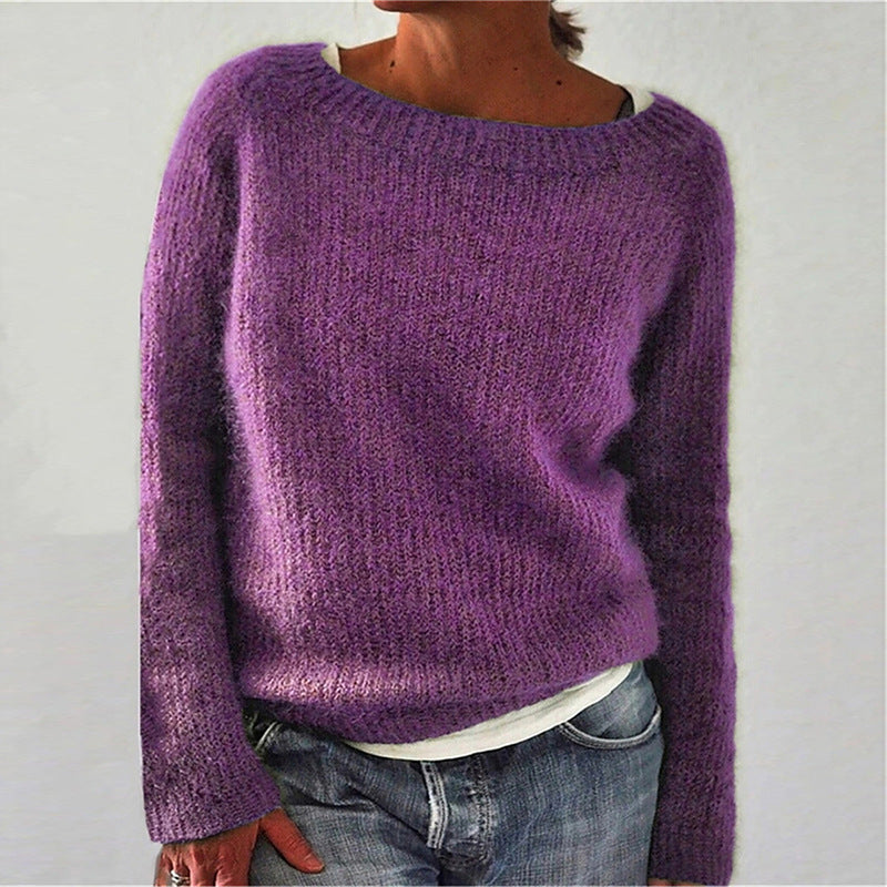 Jolie Brookwell | Classic Round Neck Knit Sweater For Women